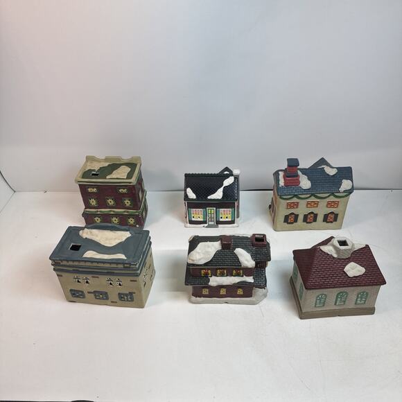 Vintage 1995 Collection Christmas Village (Lot Of 6) 6” Winter Snow Village - Picture 3 of 16